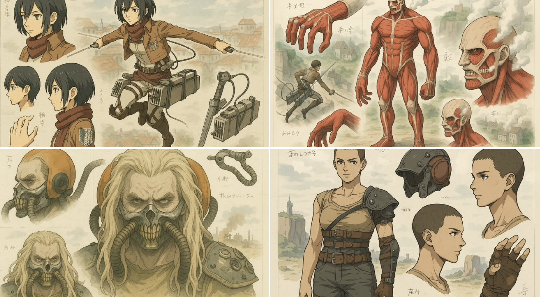 Anime Mecha Stylized Mechanical Design Diagram