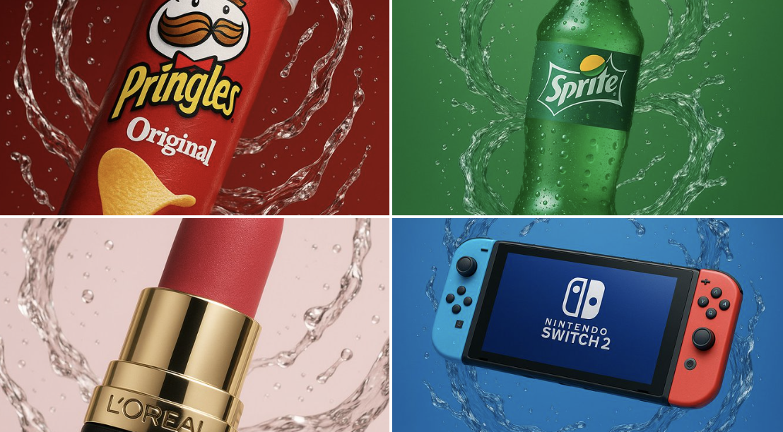 Brand Product Surrounded by Elegant Water Swirl