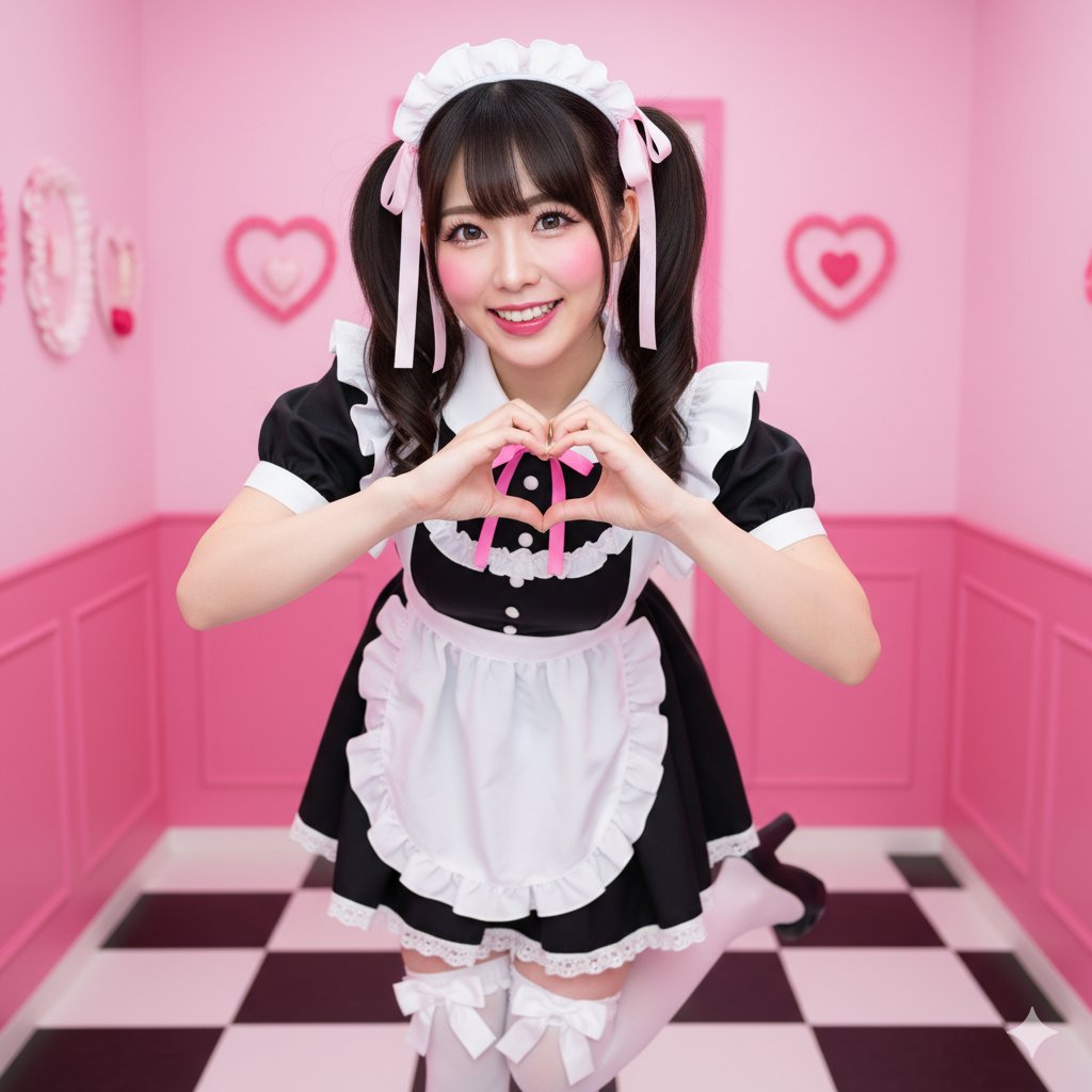 Twin Tails Heart Gesture Girl