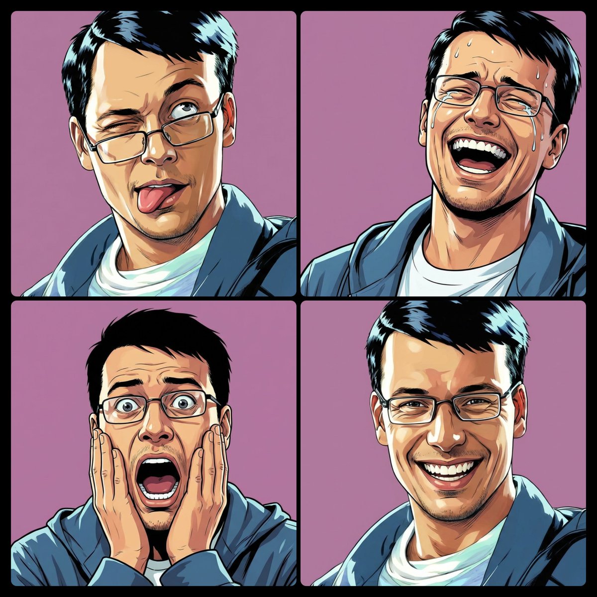 Person Making Emoji Expressions