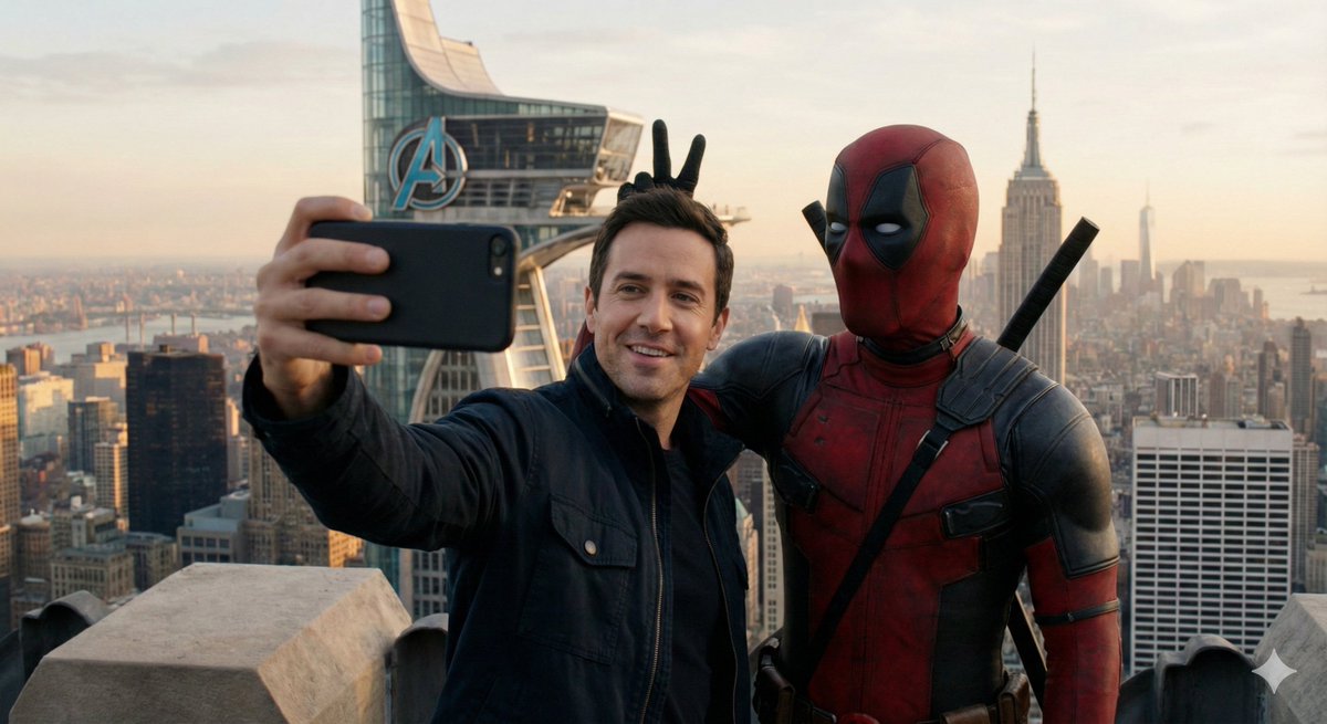 Selfie with Deadpool at Avengers Tower