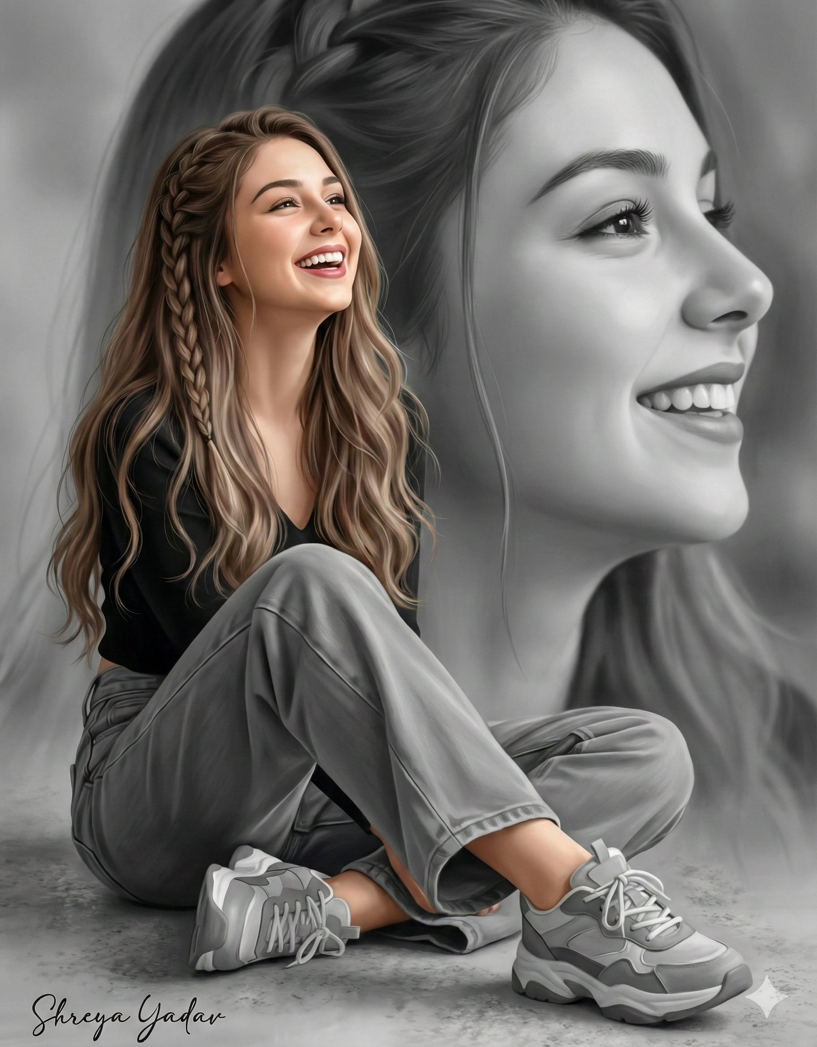 Soft Blurry Side Profile Close-up of Same Face