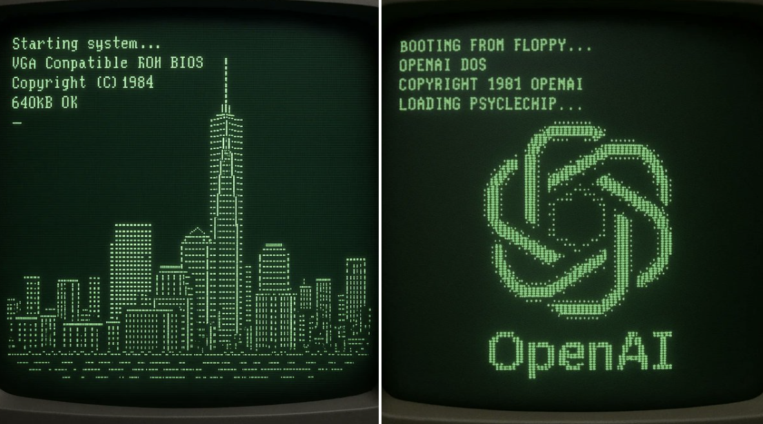 Retro Computer Boot Screen ASCII Art
